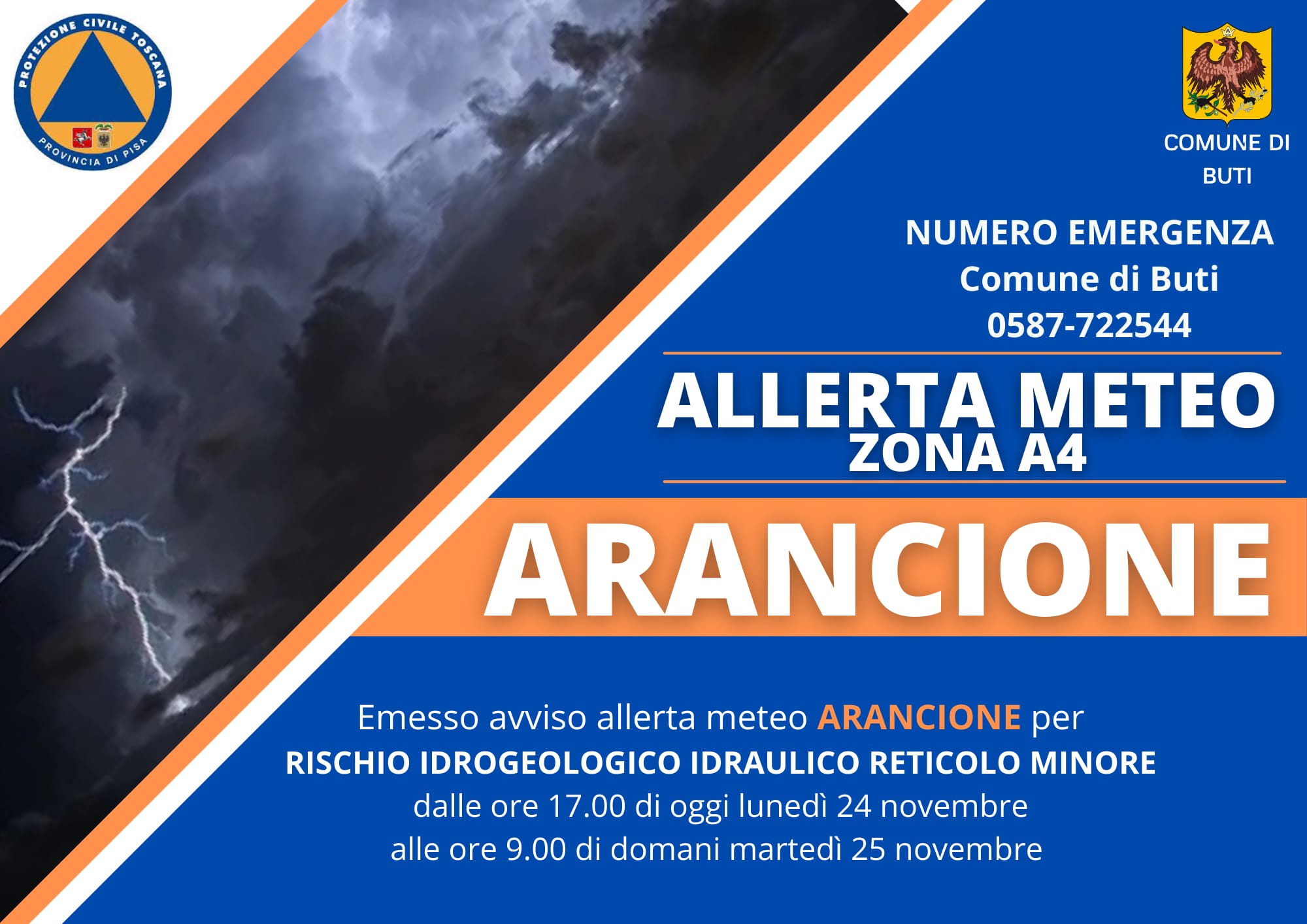 allerta meteo novembre 25