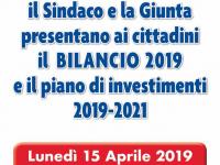 PRESENTAZIONE BILANCIO 2019 - LUNEDI' 15 APRILE 2019 ORE 21.30